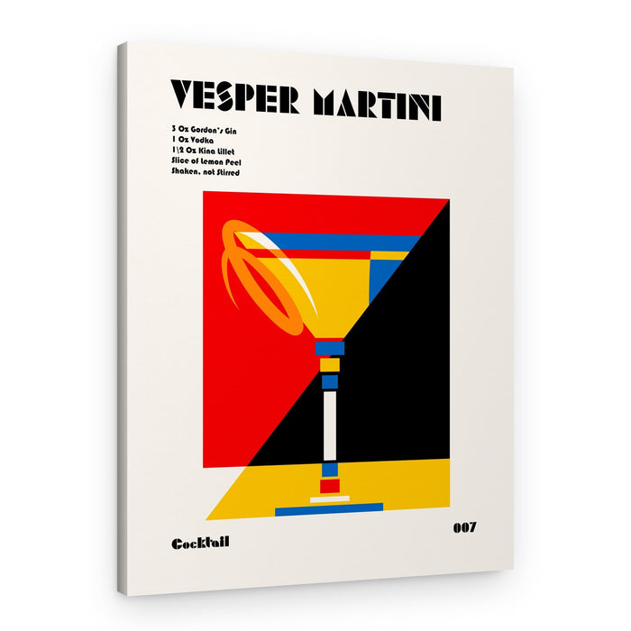 Vesper Martini Recipe Art – Canvas Print