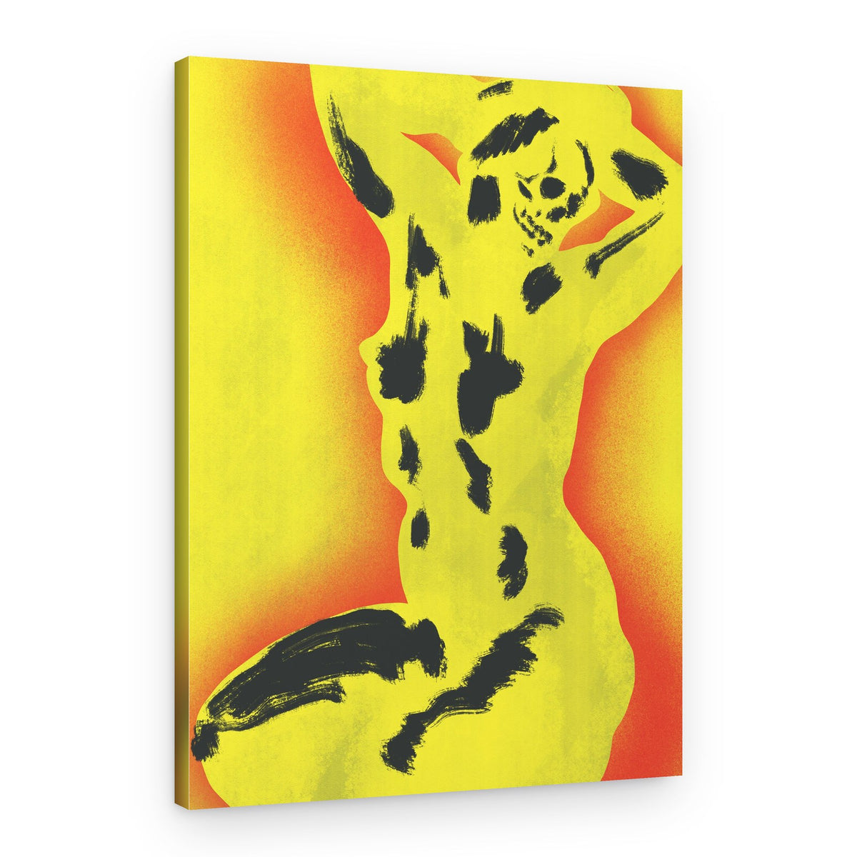 Vibrant Skull Pose – Canvas Print
