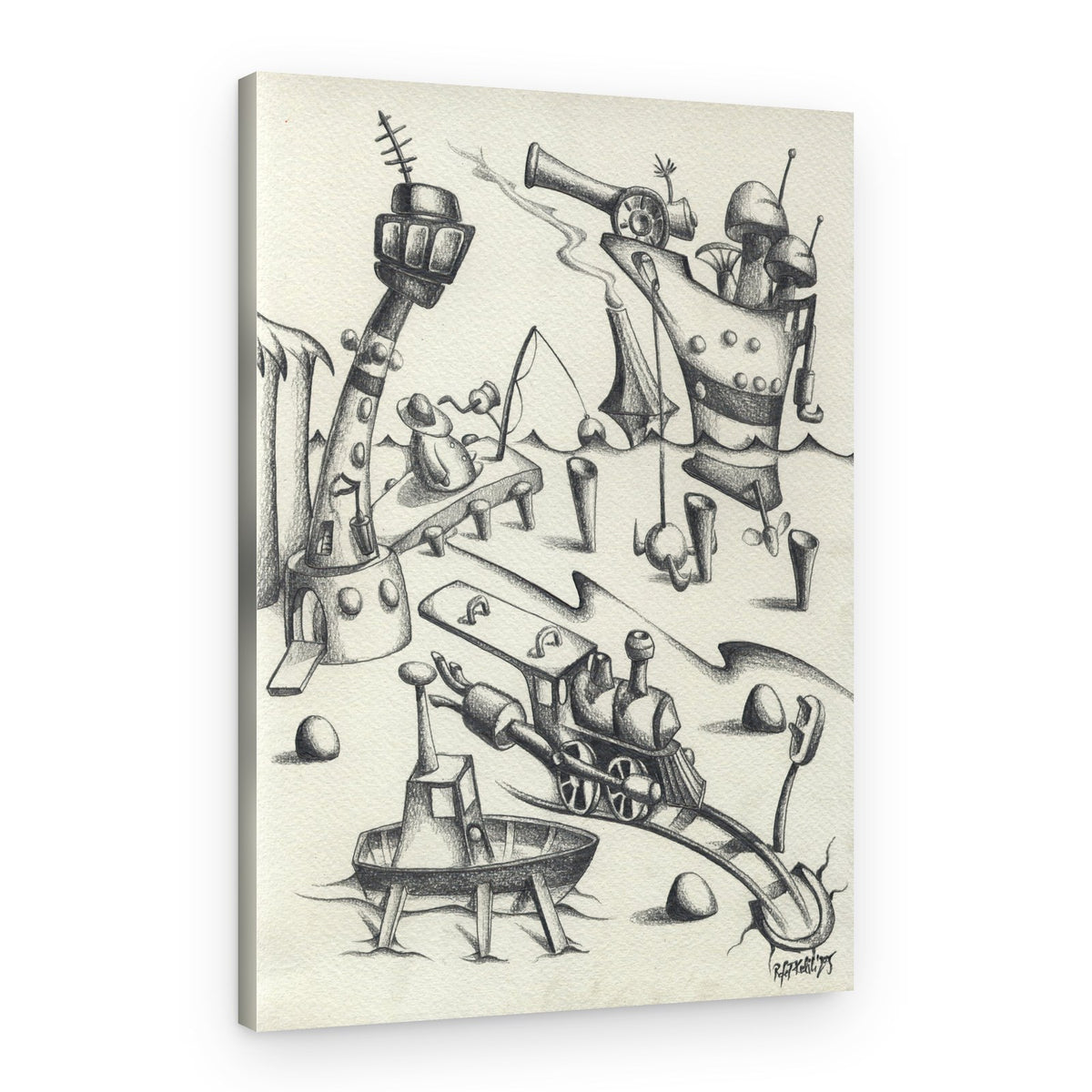 Whimsical Mechanical Dreamscape – Canvas Print