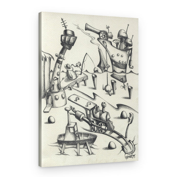 Whimsical Mechanical Dreamscape – Canvas Print