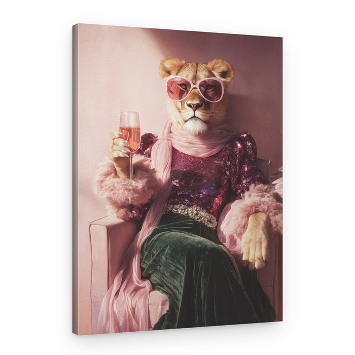 Sophisticated Pink Lioness – Canvas Print