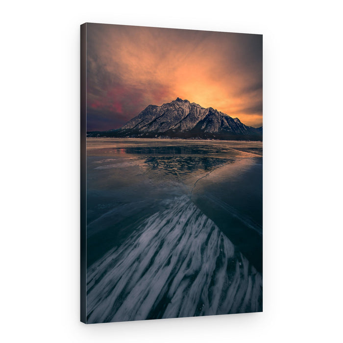 Frozen Lake Mountain Sunset – Canvas Print
