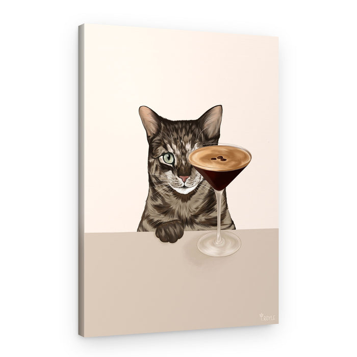 Curious Cat Coffee Martini – Canvas Print