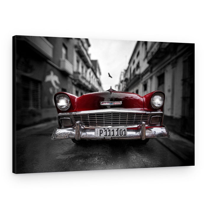 Red Classic Havana Car – Canvas Print