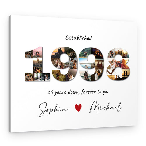 25th Anniversary Custom Number Photo Collage Canvas Print – Canvas Print