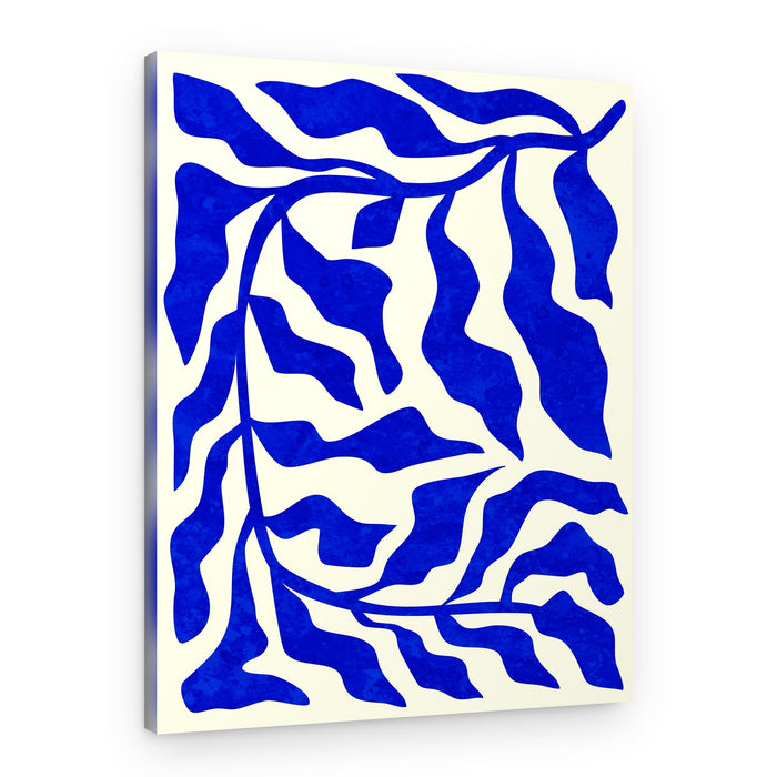 Blue Organic Leaves – Canvas Print