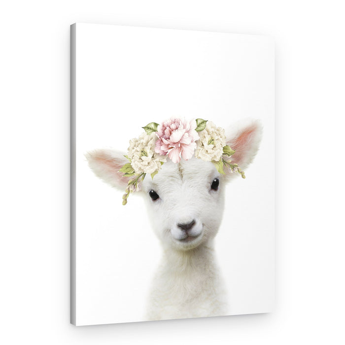 Flower Crown Lamb – Canvas Print