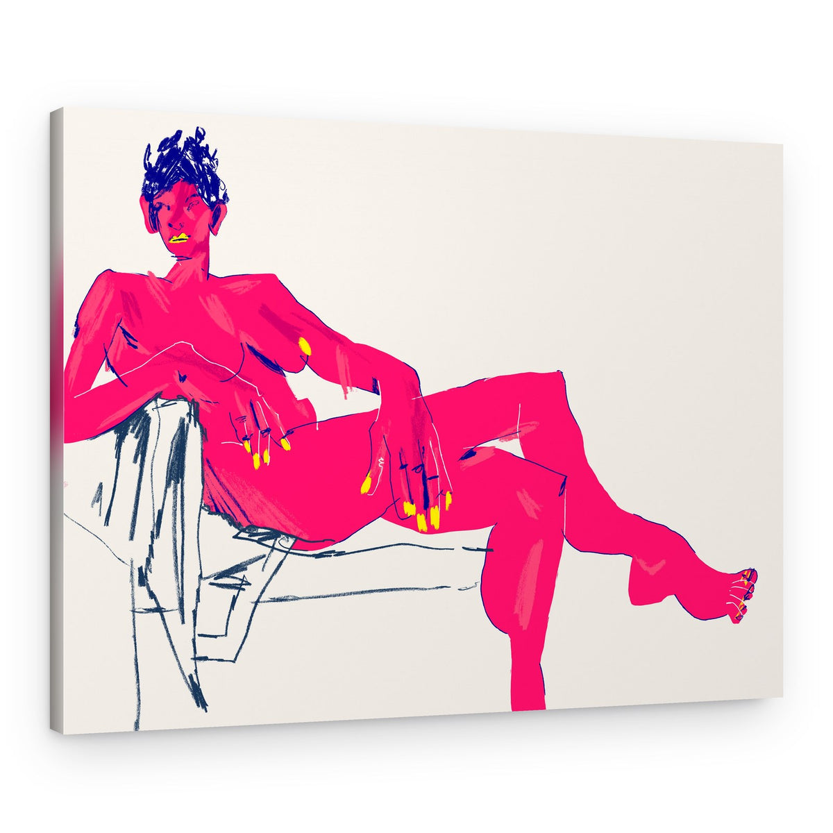 Stylized Pink Portrait – Canvas Print