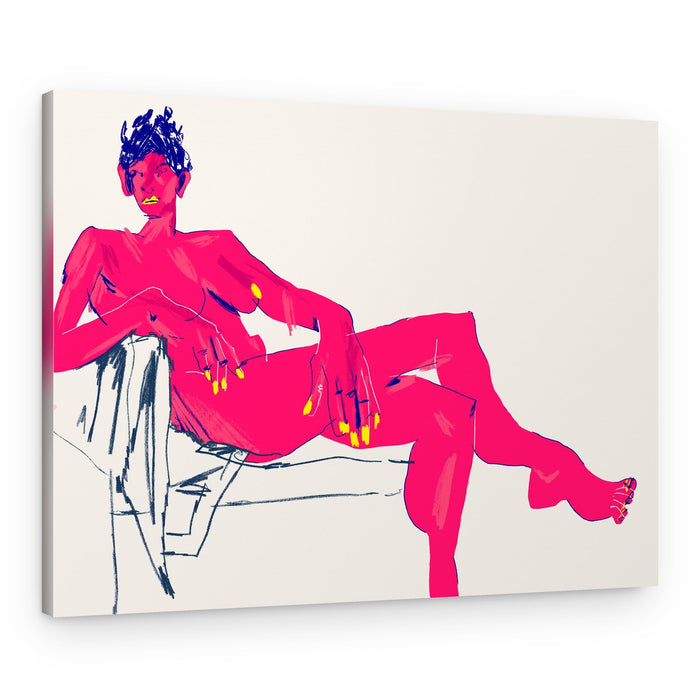 Stylized Pink Portrait – Canvas Print