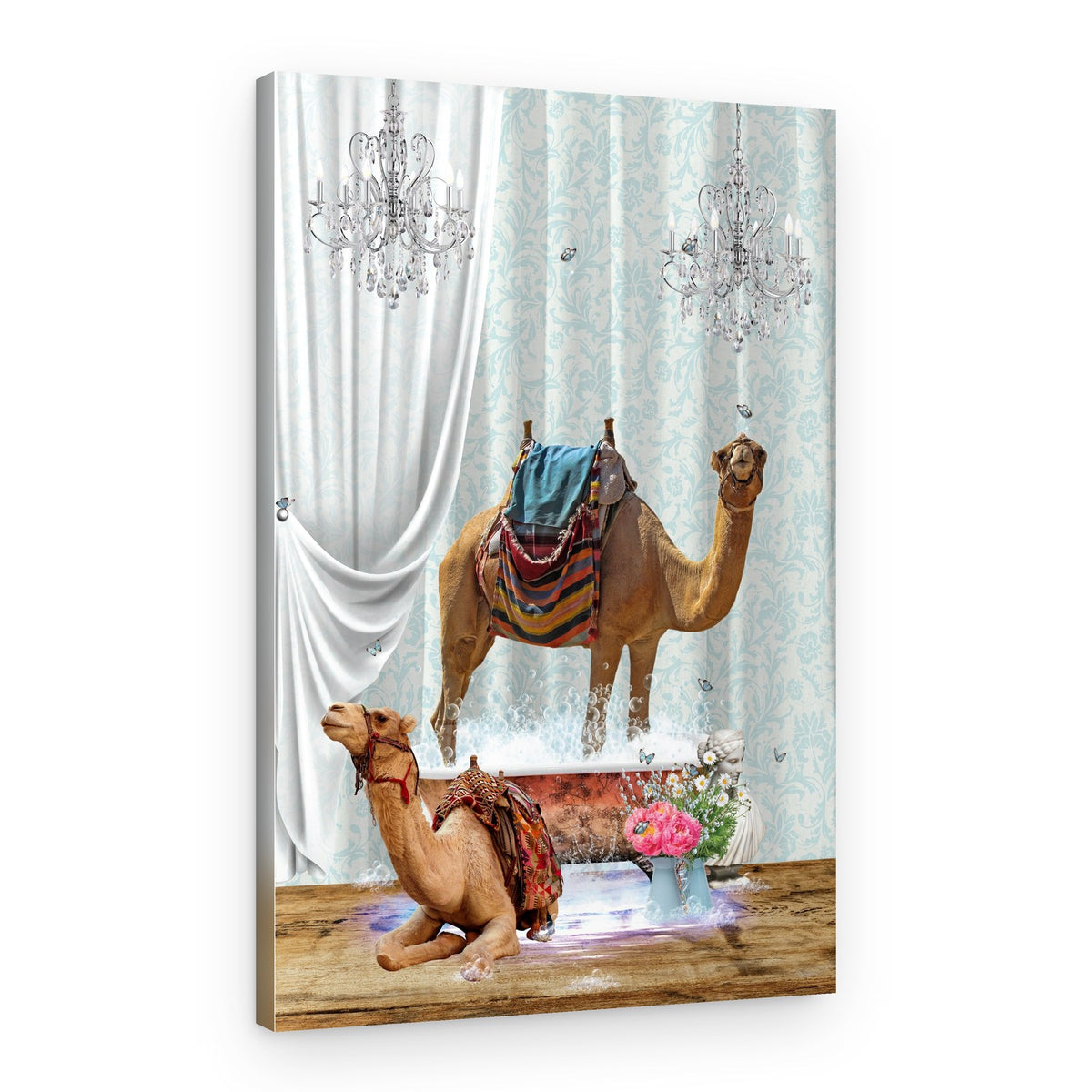 Camels In The Bathtub – Canvas Print