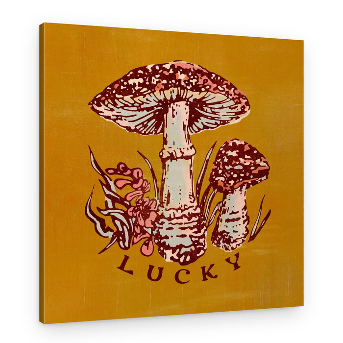Vintage Lucky Mushrooms – Canvas Print