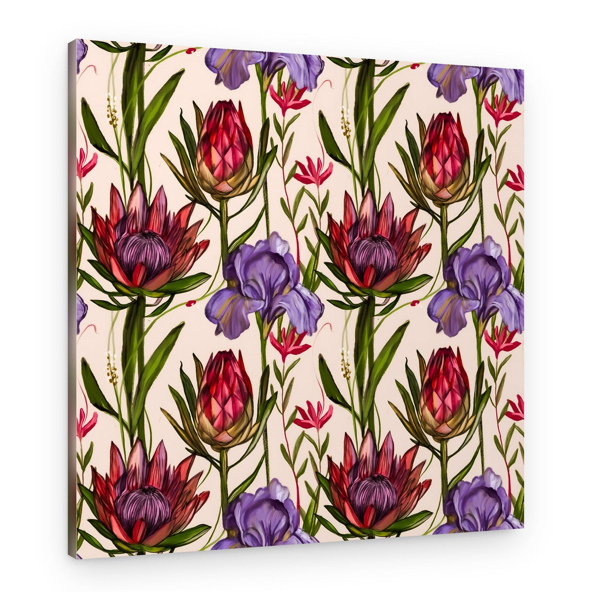 Vibrant Protea Iris Pattern – Canvas Print