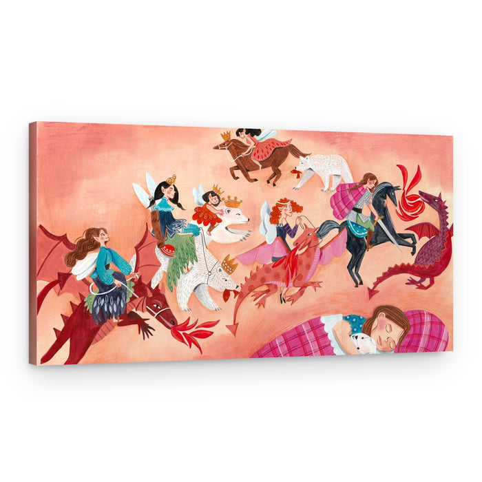 Fairy, bears and dragons dreams – Canvas Print