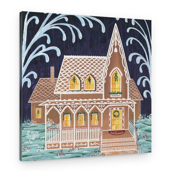 Whimsical Gingerbread House – Canvas Print