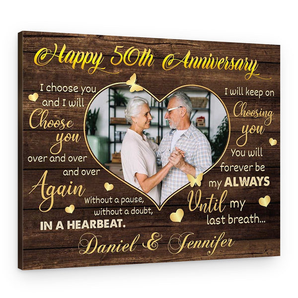 “I Choose You” 50th Anniversary Canvas Print
