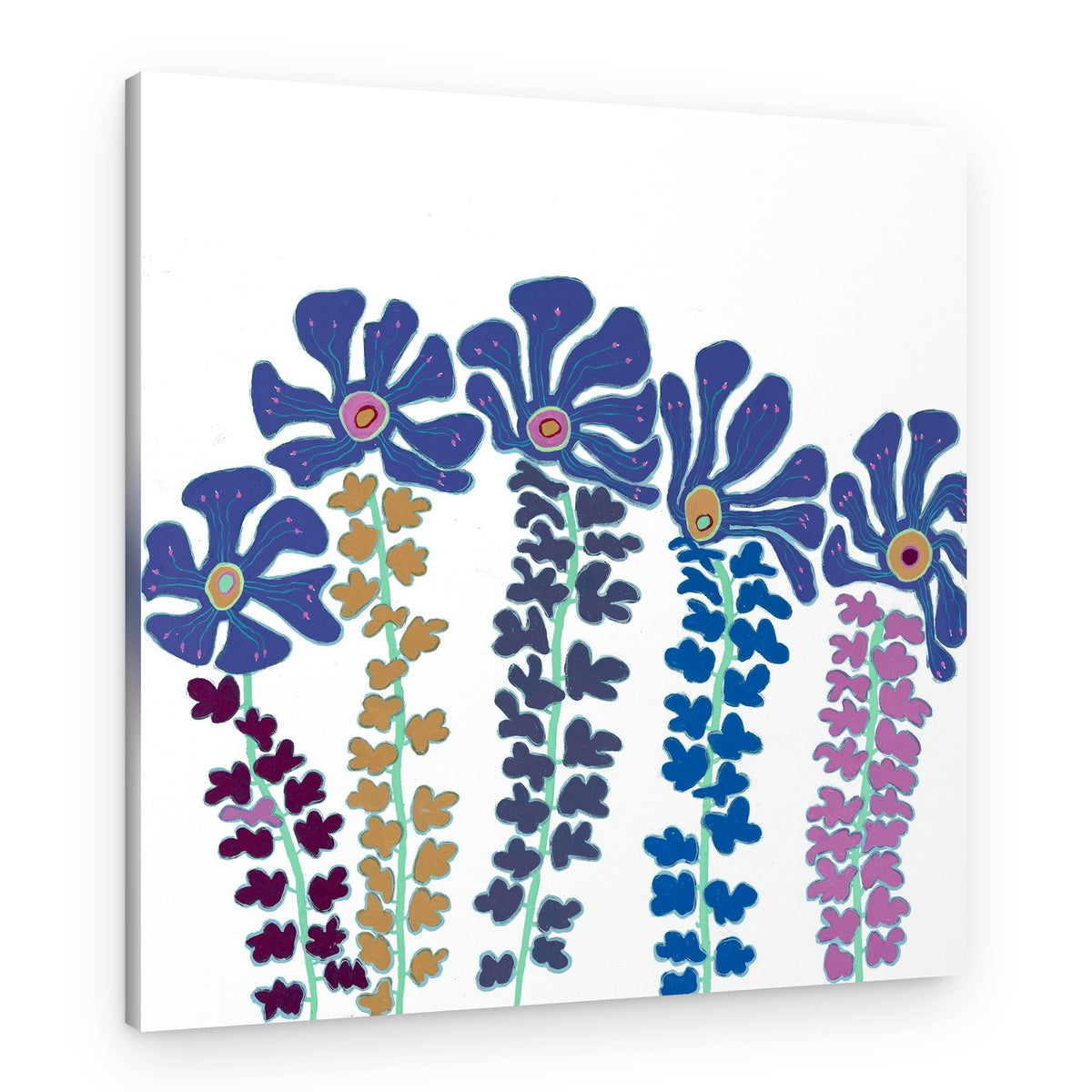 Colorful Whimsical Flowers – Canvas Print