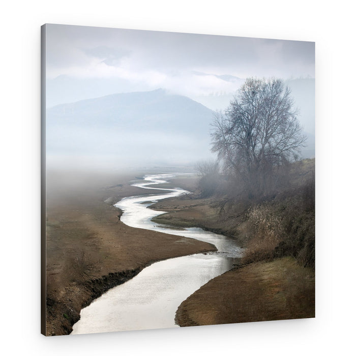 Misty River Serenity – Canvas Print