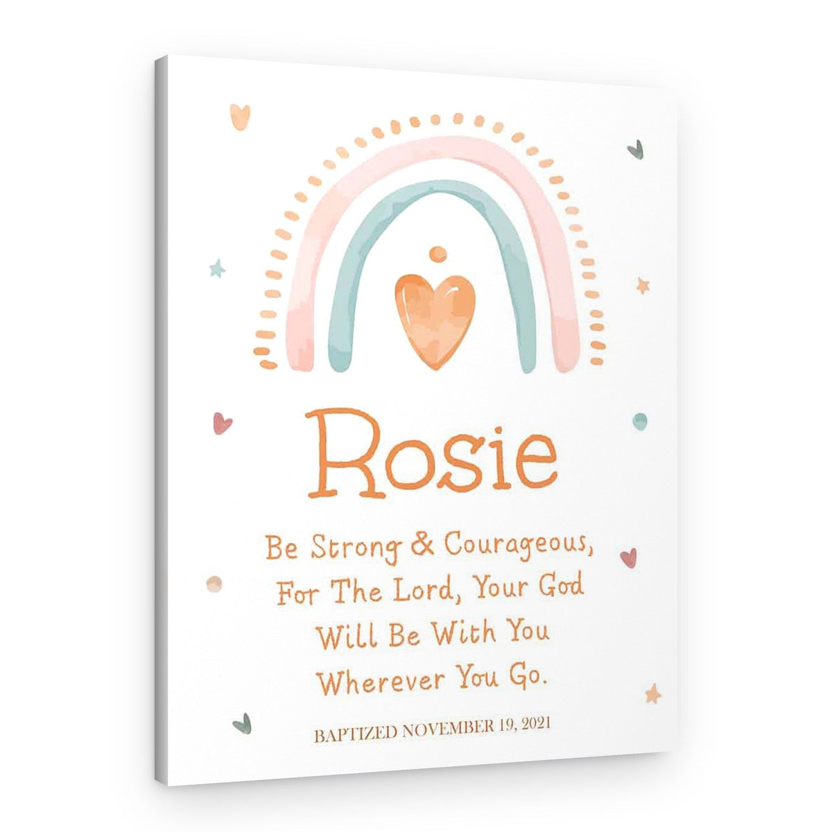 Be Strong And Courageous Custom Baptism Sign Canvas Print – Canvas Print