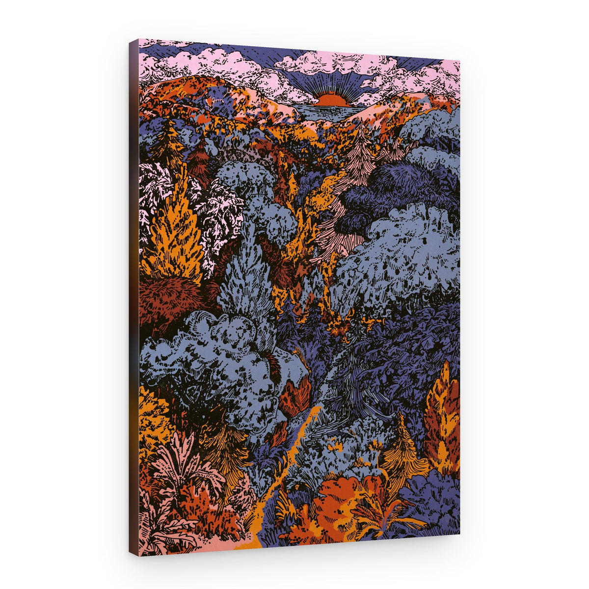 Vibrant Forest Sunset – Canvas Print