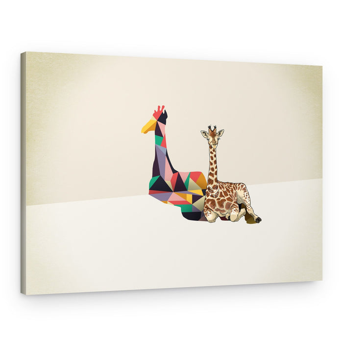 Abstract Giraffe Companions – Canvas Print