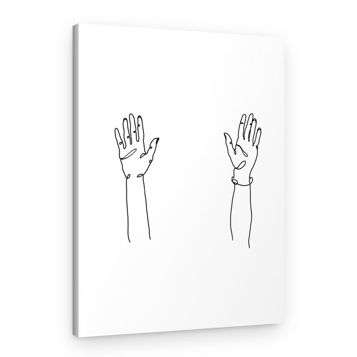 Minimalist Line Hands – Canvas Print