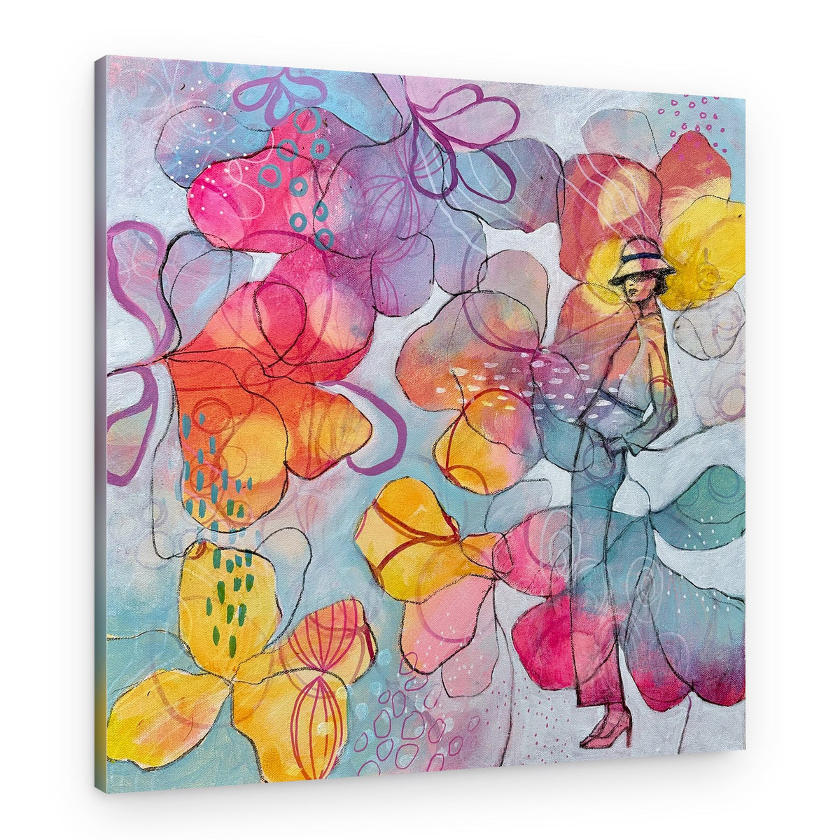 Vibrant Floral Muse – Canvas Print
