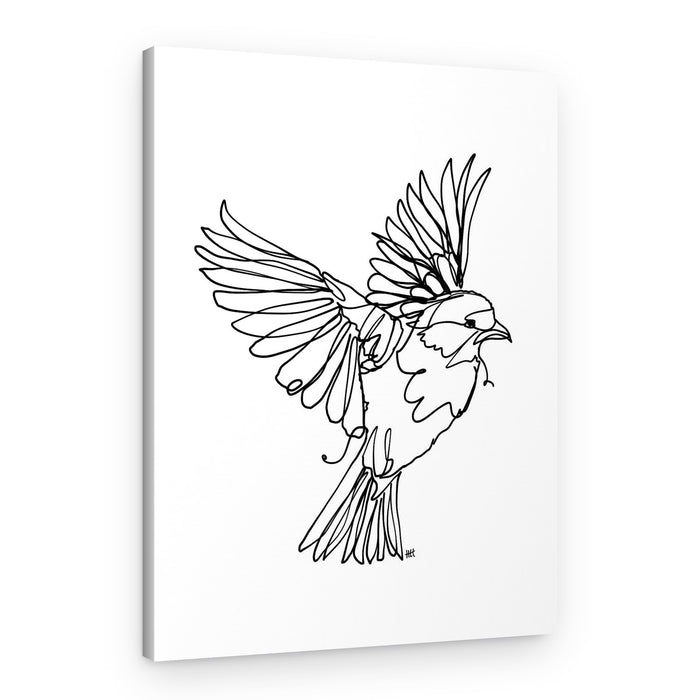 Flying Bird Line Art – Canvas Print