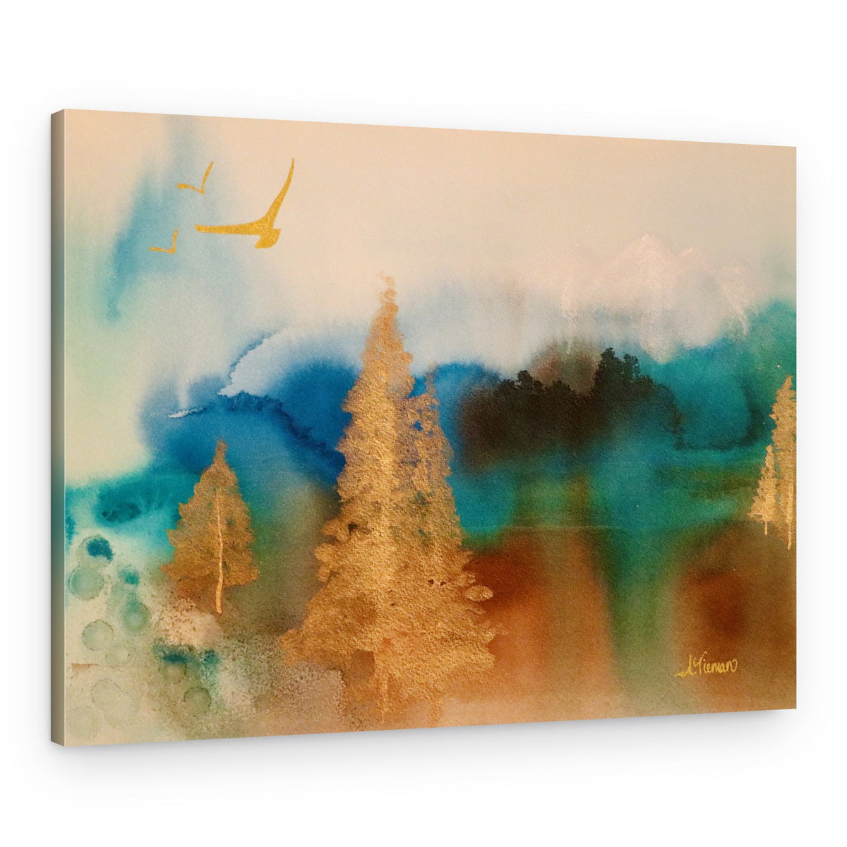 Golden Forest Mist – Canvas Print