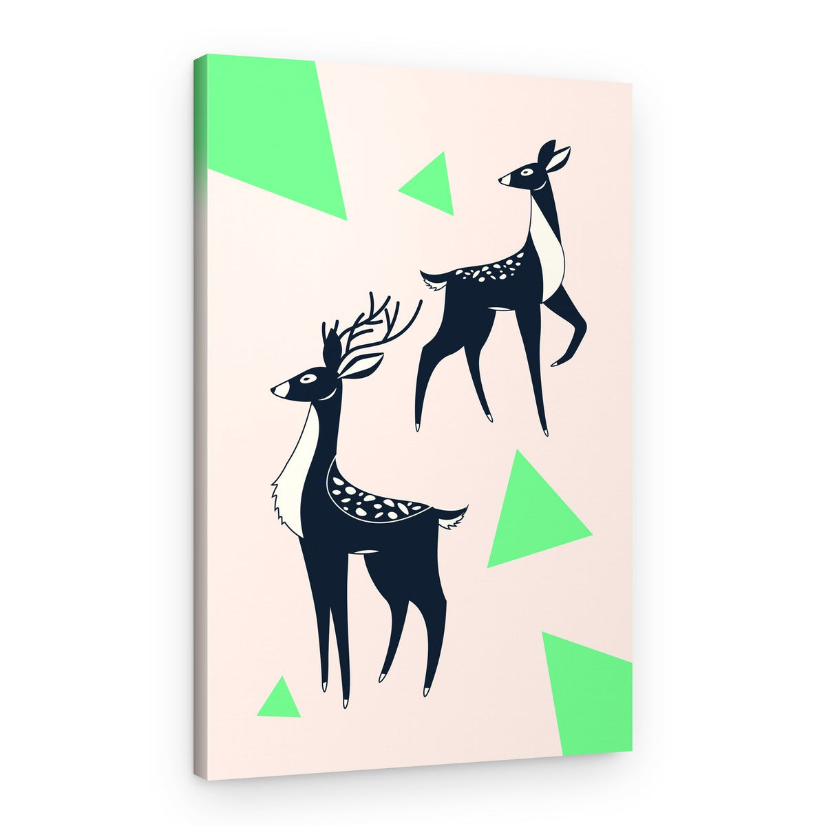 Geometric Deer Duo – Canvas Print
