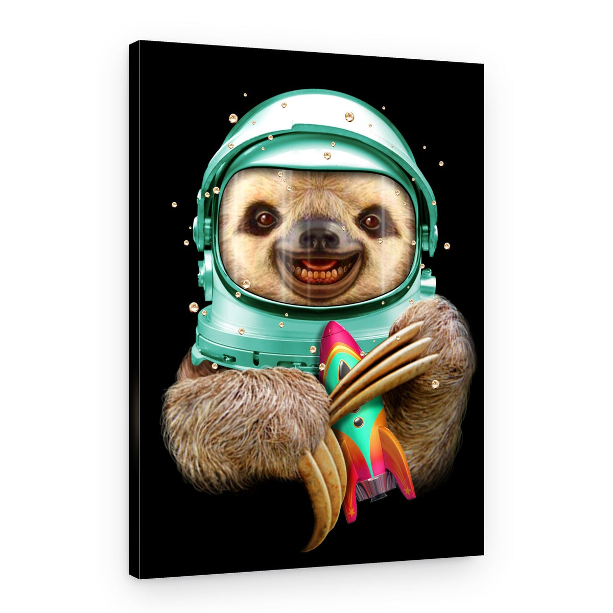 Happy Sloth Astronaut – Canvas Print