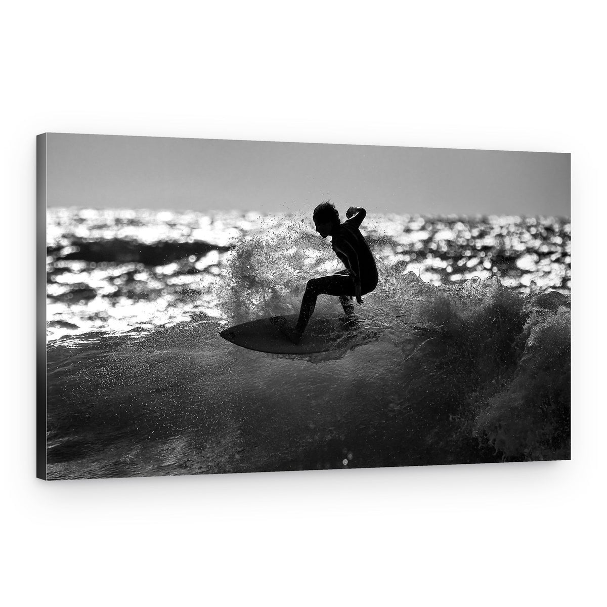 Dynamic Surfer Silhouette – Canvas Print