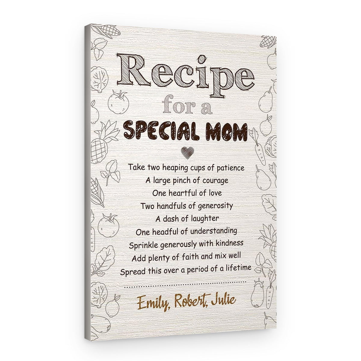 Recipe For A Special Mom Custom Canvas Print – Mom Gifts – Canvas Print