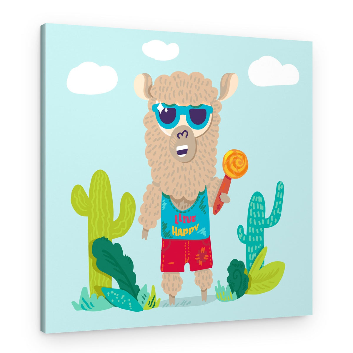 Cool Llama Summer – Canvas Print
