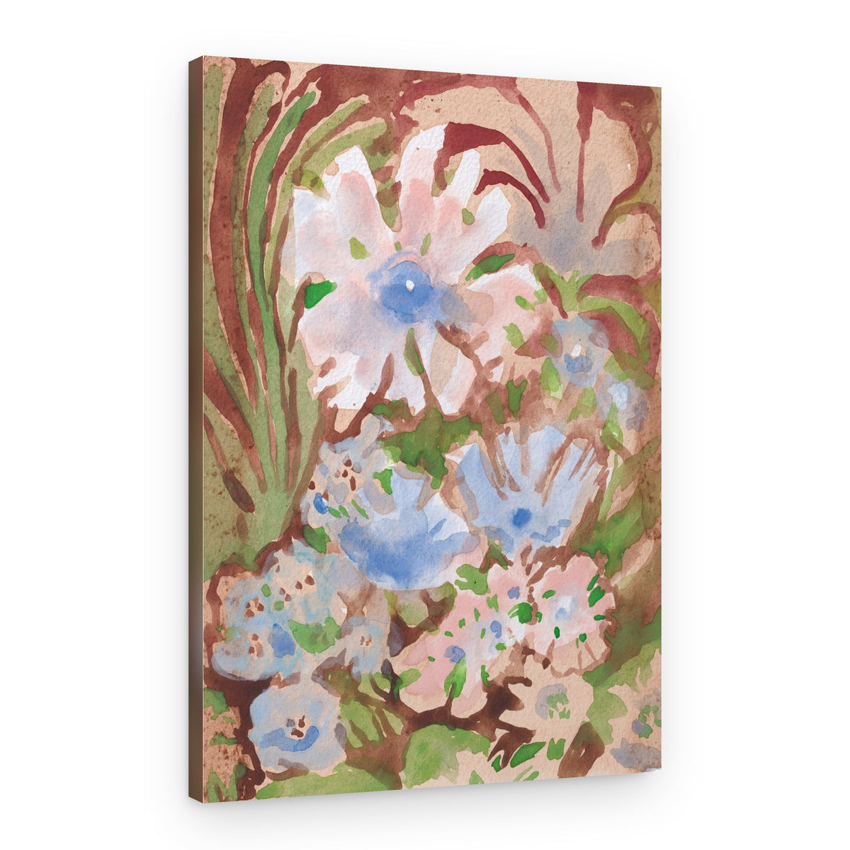 Soft Watercolor Flowers – Canvas Print