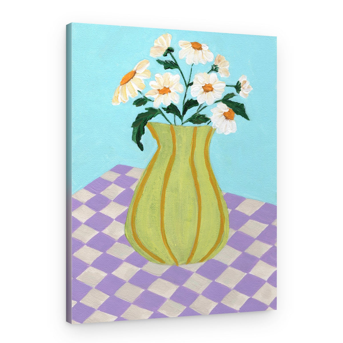 Cheerful Daisy Still Life – Canvas Print