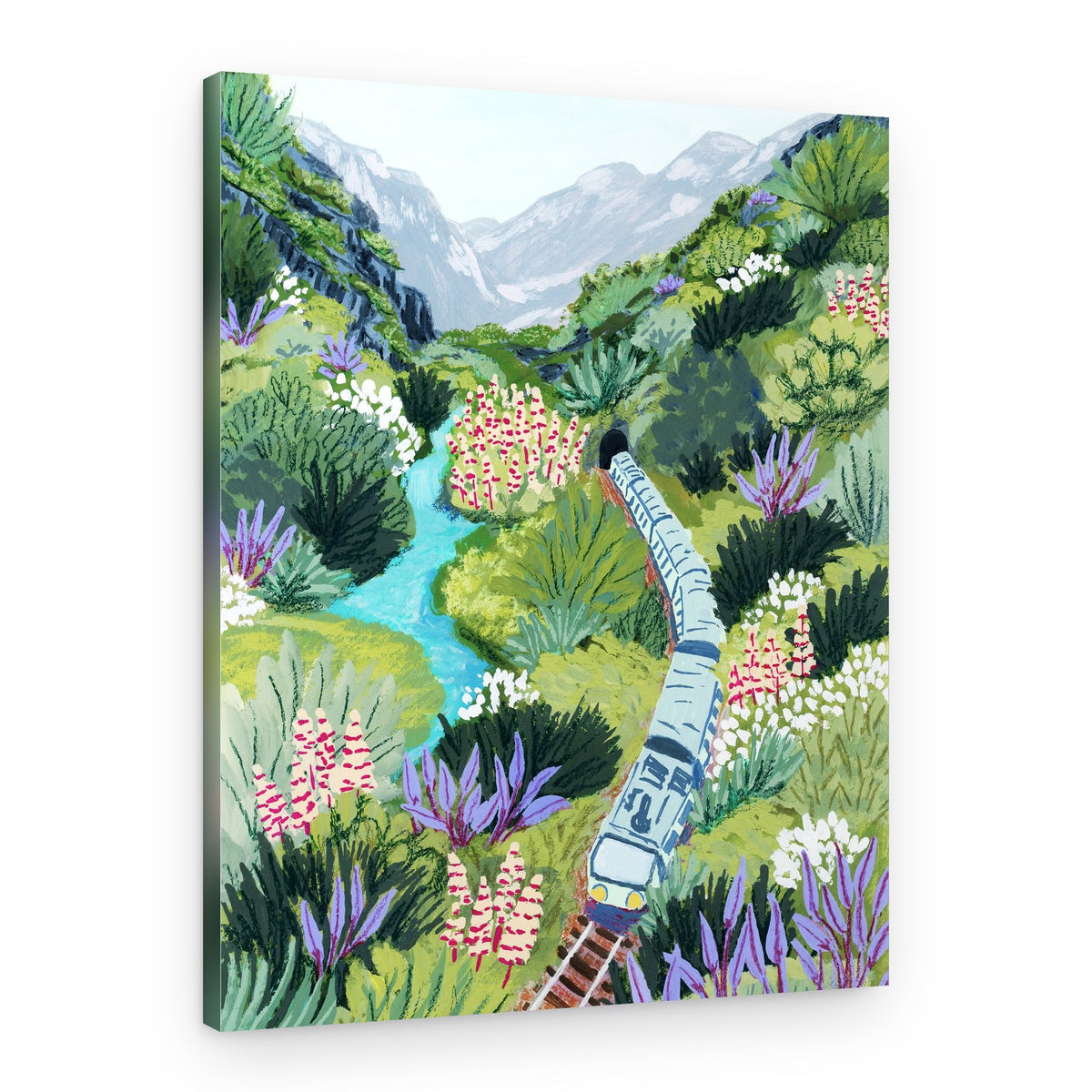 Mountain Valley Train Journey – Canvas Print