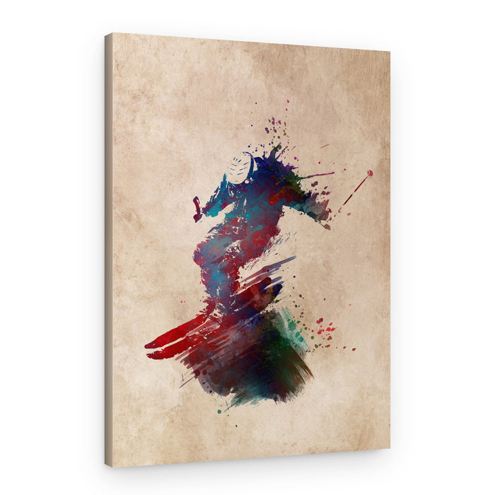 Dynamic Watercolor Skier – Canvas Print