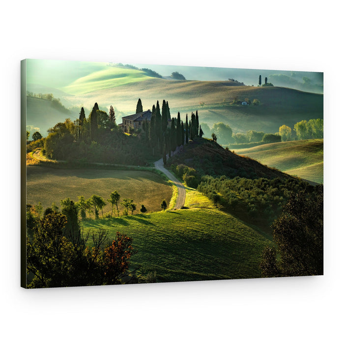 Tuscan Hillside Villa – Canvas Print
