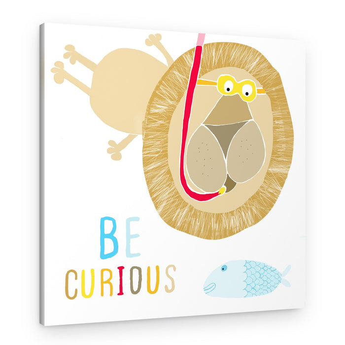 Be Curious Snorkeling Lion – Canvas Print