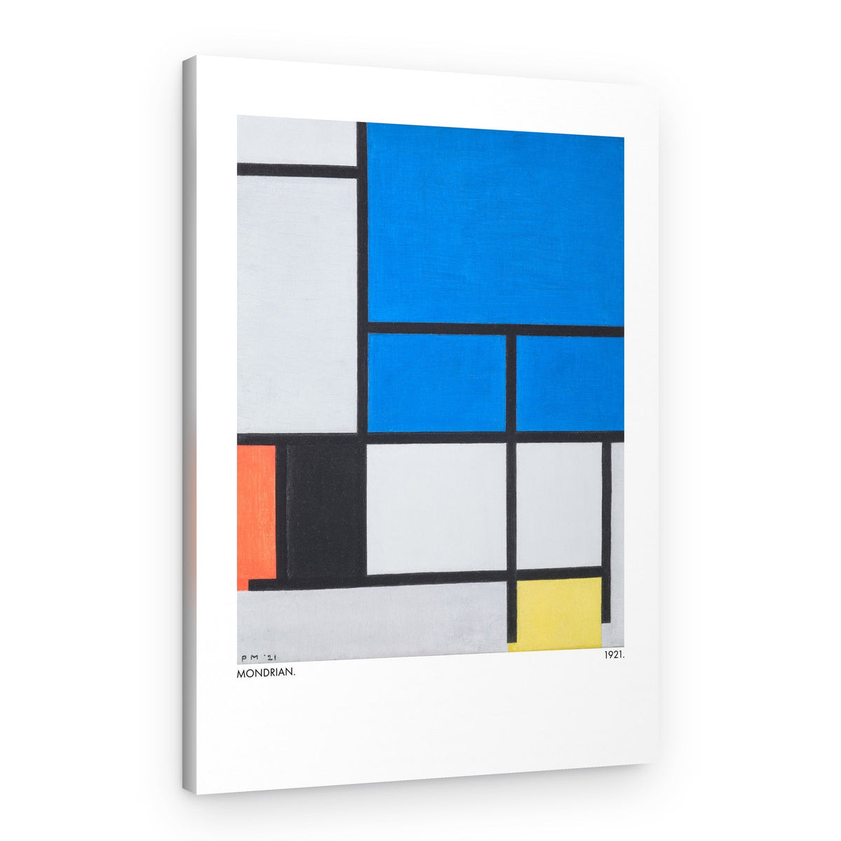 Composition with Large Blue Plane, Red, Black, Yellow, and Gray 1921 – Canvas Print