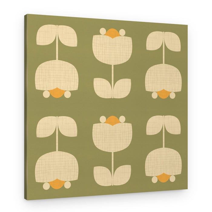 Retro Floral Pattern – Canvas Print