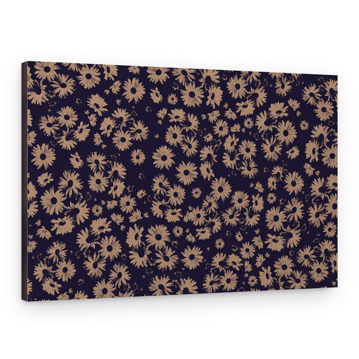 Dark Daisy Pattern – Canvas Print