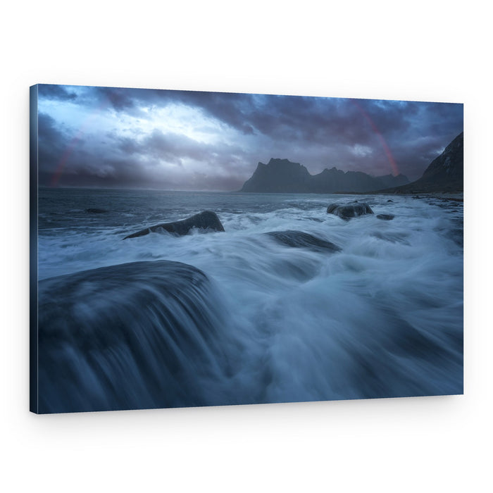 Dramatic Ocean Mountain Landscape – Canvas Print