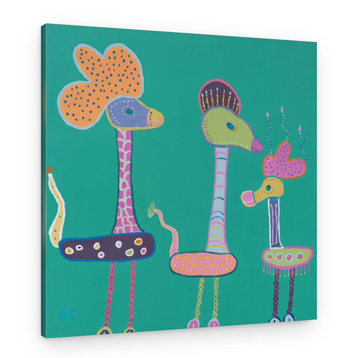 Whimsical Giraffe Family – Canvas Print