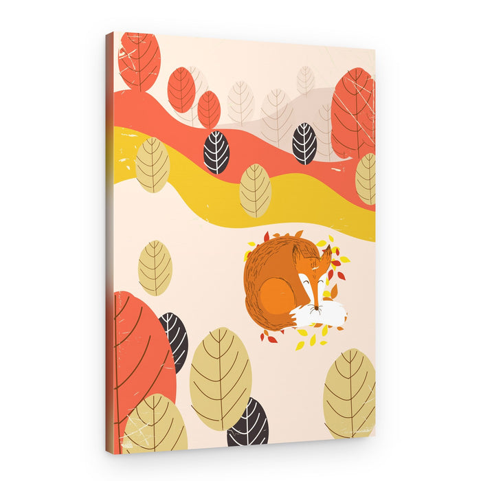 Cozy Autumn Fox – Canvas Print