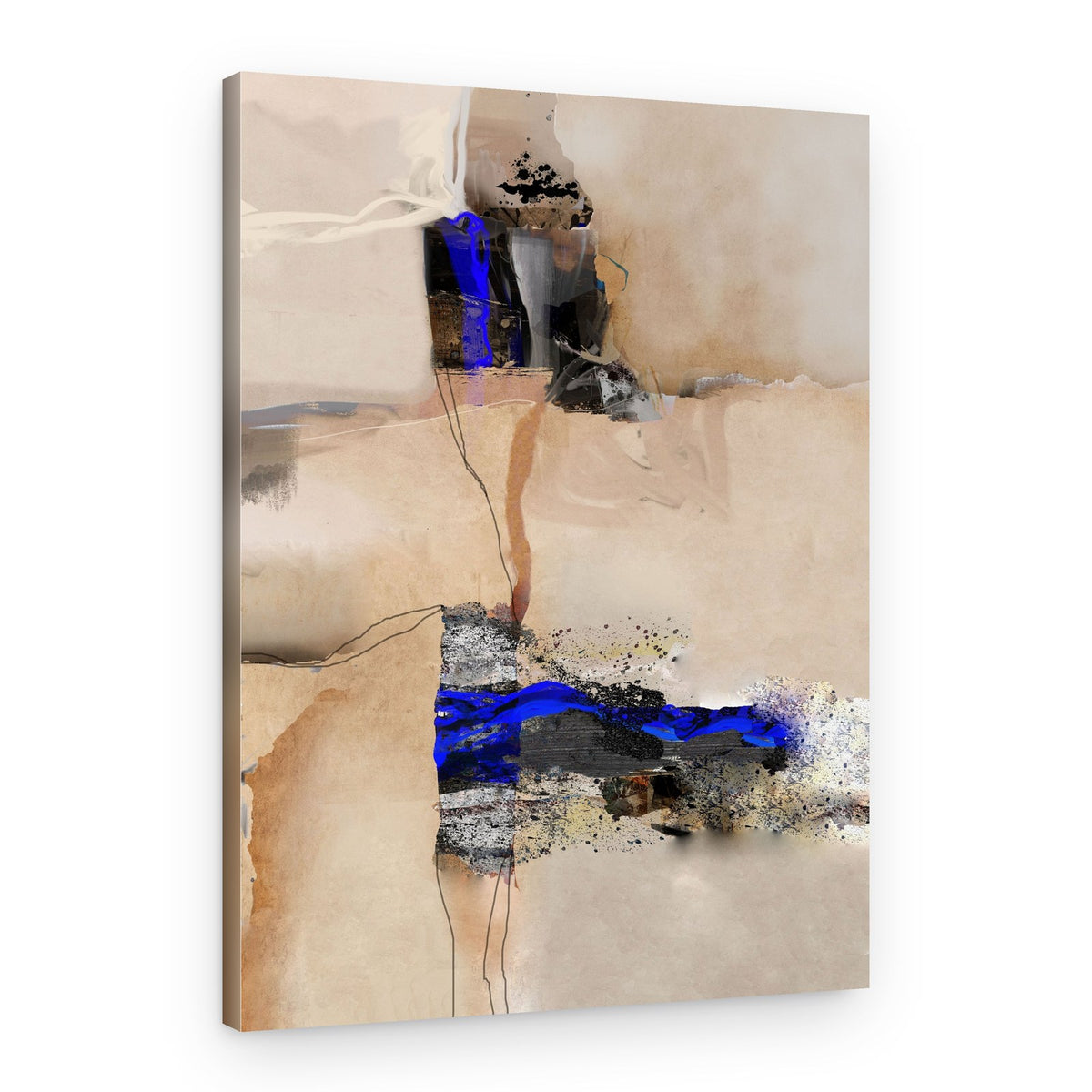 Vibrant Blue Abstract Textures – Canvas Print