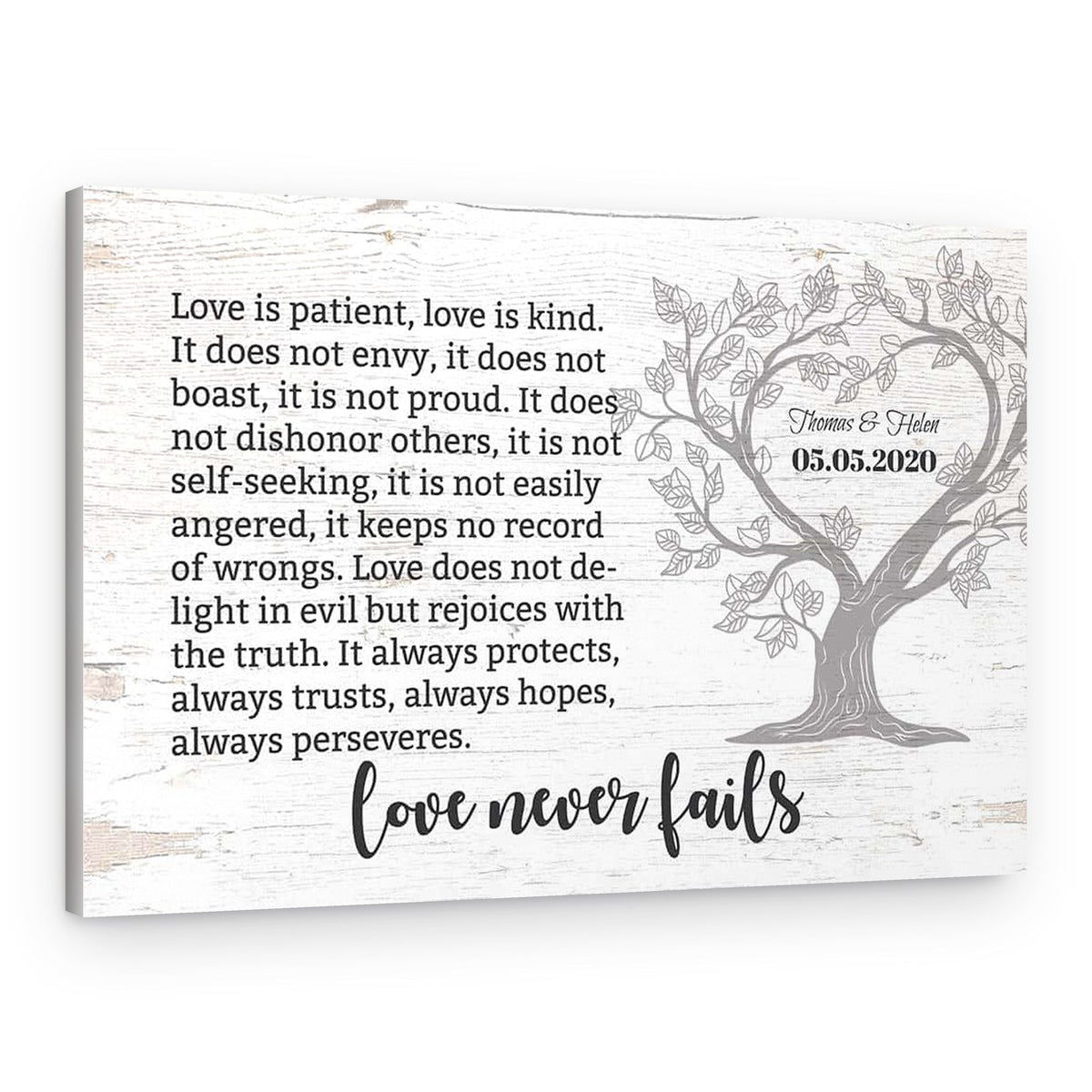 Love Is Patient Love Is Kind Christian Custom Canvas Print – Canvas Print – Landscape