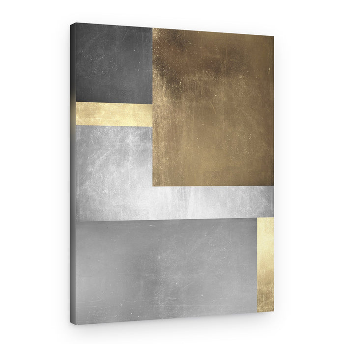 Metallic Gold Silver Abstract – Canvas Print