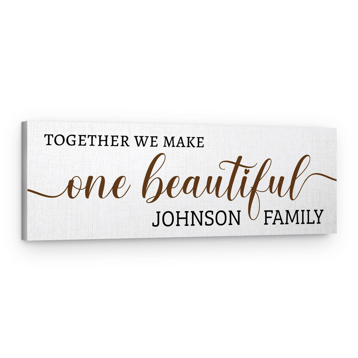 Together We Make One Beautiful Family Custom Family Name Sign Canvas Print – Canvas Print