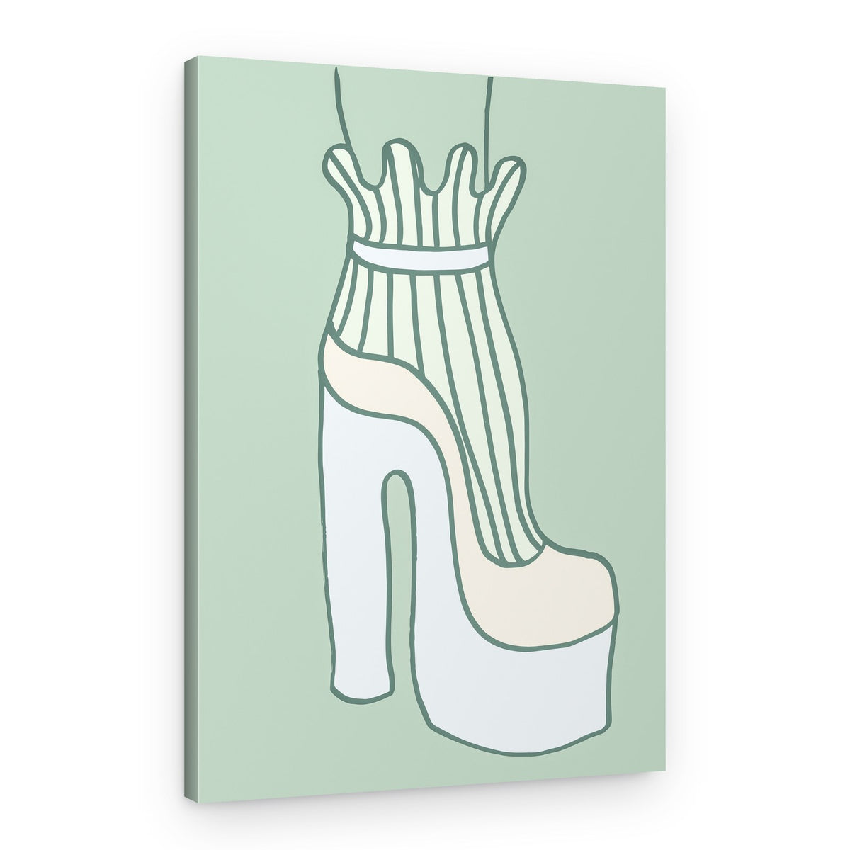 Chic Ruffled Platform – Canvas Print